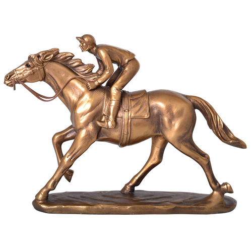 Gibson Gifts Jockey On Race Horse Home Decor Bronze 27cm