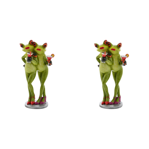 2PK Gibson Gifts Funny Frogs Party Time Figurine Home Decor 18x9cm