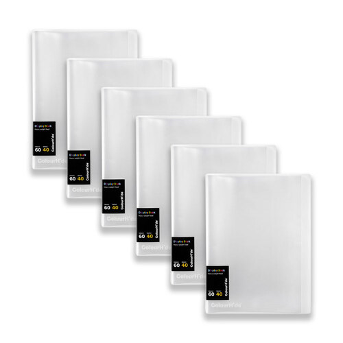 6pc Colourhide Display Book Folder Fixed 40-Sleeves Clear