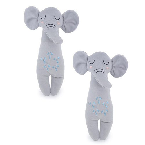 2PK Rosewood Eco Friendly 30x19cm Elephant Plush Pet Dog Chew Interactive Toy Grey