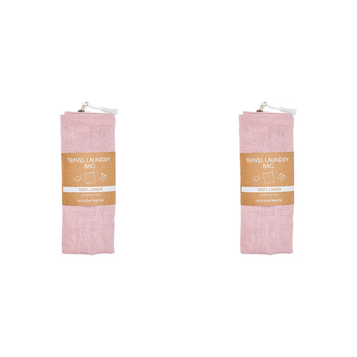 2PK Annabel Trends Linen Laundry Bag 35x50cm - Rose Pink