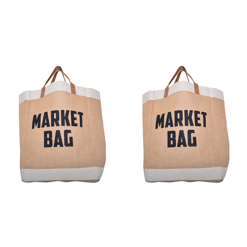 2PK Gibson Gifts Eco Jute Market Bag/Shopping Tote - Large