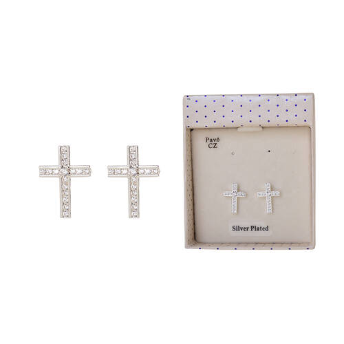 Gibson Gifts Womens Equilibrium Silver Eqlb Cross Earrings            