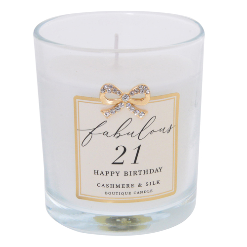 Gibson Gifts Jewelled Scented Candle Cashmere/Silk Scent - 21st Birthday