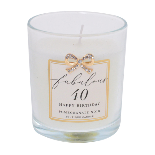 Gibson Gifts Jewelled Scented Candle Pomegranate Noir Scent - 40th Birthday