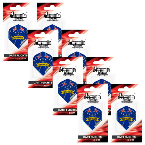 8x 3pc Formula Sports Australian Flag Dart Flights Standard Set Assorted