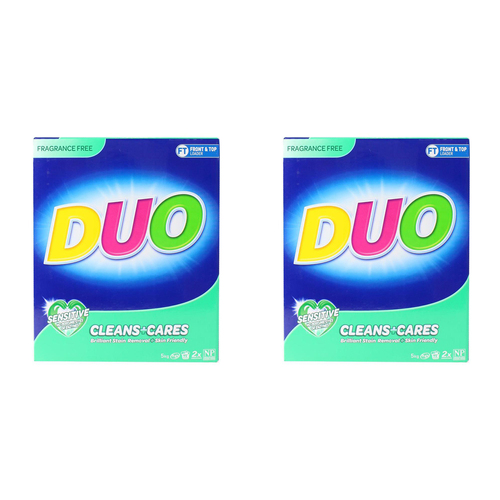 2PK Duo Fragrance Free Sensitive Cares For Skin Hypoallergenic Formula 5kg