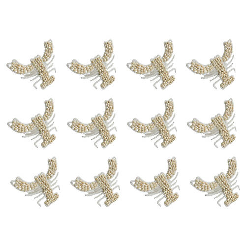 12PK Annabel Trends Napkin Ring Seaside Lobster 12x8cm - White