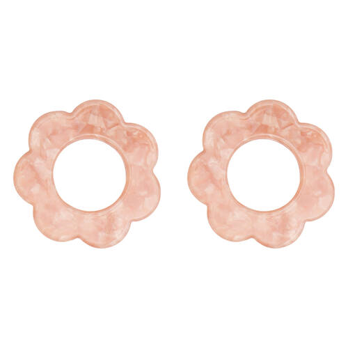 8pc Annabel Trends Napkin Rings Scallop Edge 6cm - Pink Pearl