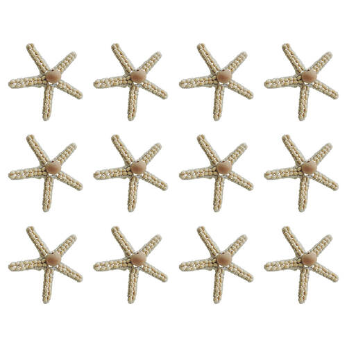 12PK Annabel Trends Napkin Ring Seaside Starfish 12x8cm - White