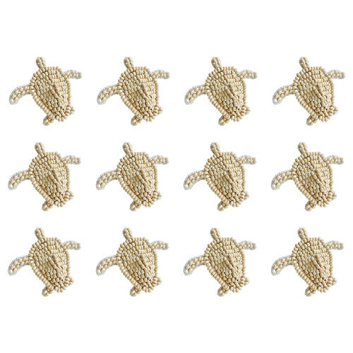 12PK Annabel Trends Napkin Ring Seaside Turtle 12x8cm - White