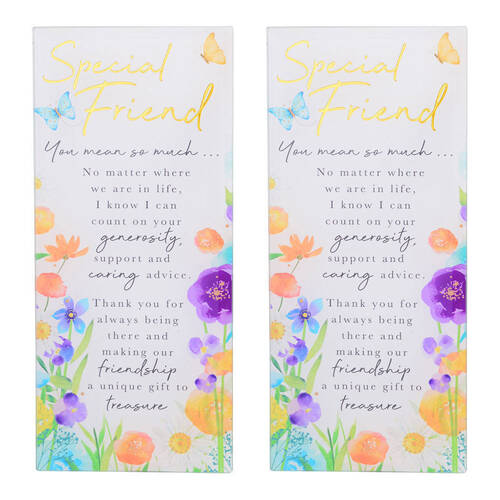 2PK Gibson Gifts Embrace Special Friend Plaque 8x18cm Decor