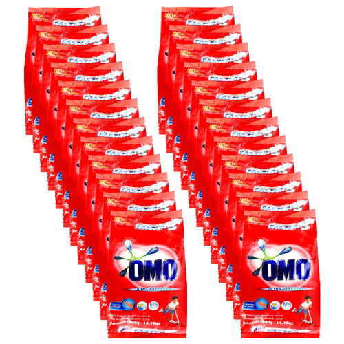 24PK Omo Laundry Detergent Powder Ultra Fast Clean Hand Wash & Top Loader 400g