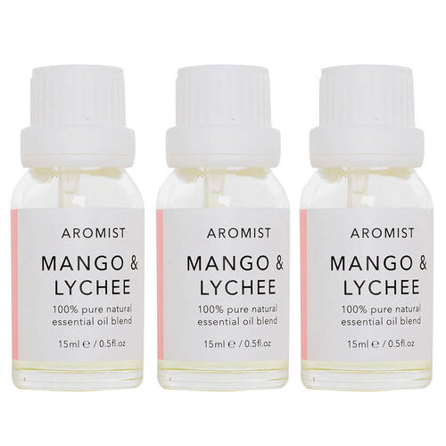 3PK Gibson Gifts 15ml Aromist Oil Mango & Lychee Natural Essential Blend