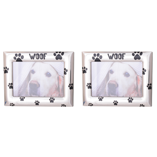 2PK Gibson Gifts Woof Frame Home/Living Room Decor 6x4cm