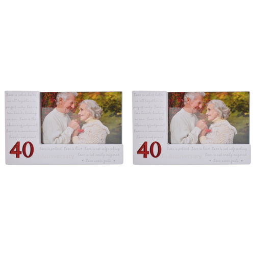 2PK Gibson Gifts 40th Anniversary Frame Home Decor 6x4"