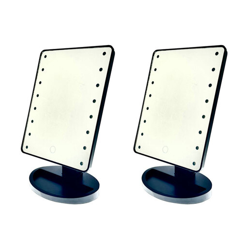 2PK Gibson Gifts 16-LED Light Up Makeup Mirror 28x20cm