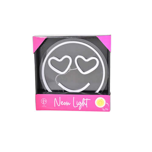 Gibson Gifts Smiley Face LED Neon Light Stand Home/Room Decor 22cm