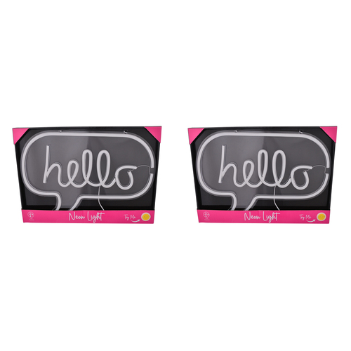 2PK Gibson Gifts Hello LED Neon Light Wall Sign Home/Room Decor 42cm