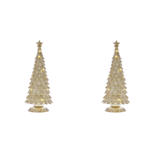 2PK Gibson Gifts LED Xmas Tree Large Home Decor 41x16cm - Gold