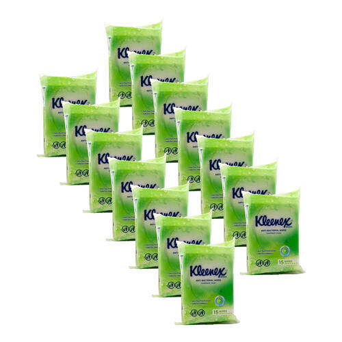 210pc Kleenex 20x14cm Wipes Anti-bacterial w/ Tea Tree Extract