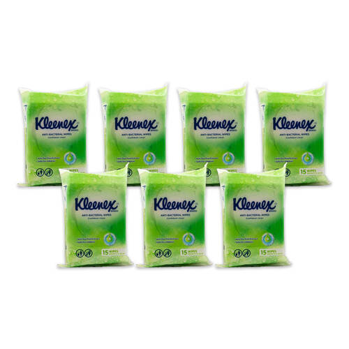 105pc Kleenex 20x14cm Wipes Anti-bacterial w/ Tea Tree Extract