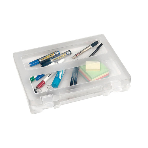 Marbig Plastic A4 File/Document Case w/ Handle - Clear