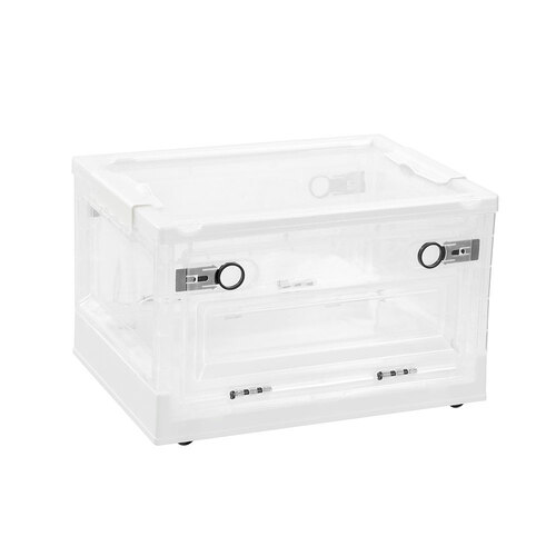 Boxsweden 39cm Foldaway Stackable Storage Box Clear 18.5L