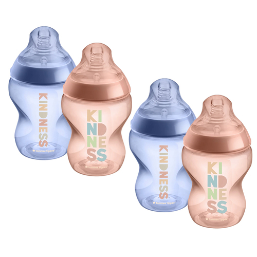 4PK Tommee Tippee 260ml Bottles - Patterned