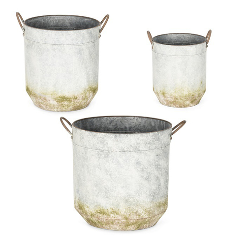 3pc Milk Moss Pot Planter Set Patio Garden Home Decor