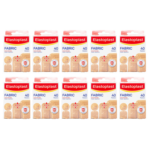 400pc Elastoplast Fabric Plasters Water-Repellent Wound Bandage Mixed