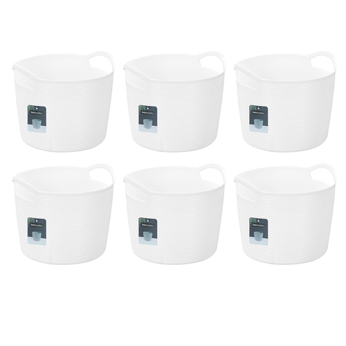 6PK Boxsweden Decor 3L/19cm Flexible Round Tub Storage Basket - Assorted