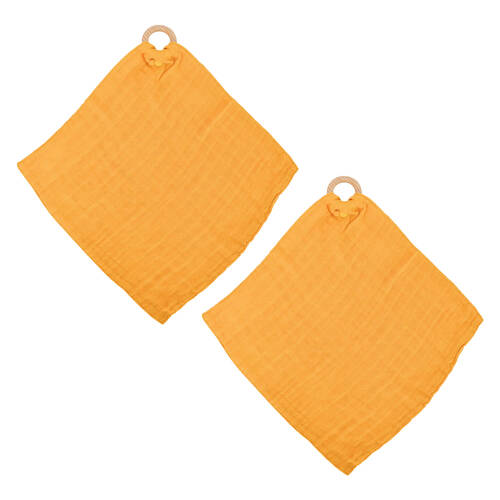 2PK Annabel Trends Muslin Security Blanket 32x32cm - Mustard