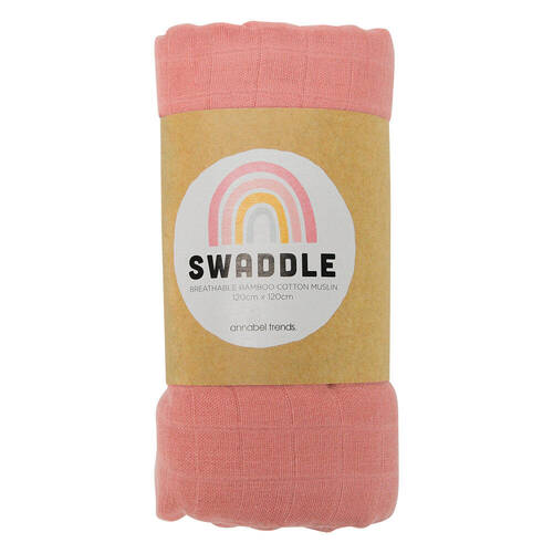 Annabel Trends Muslin Swaddle Baby 120x120cm - Coral