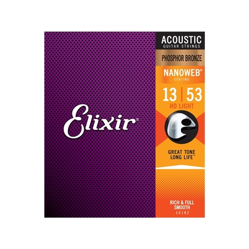 Elixir #16182 Acoustic Nanoweb Phosphor Bronze String 13-53 HD Light