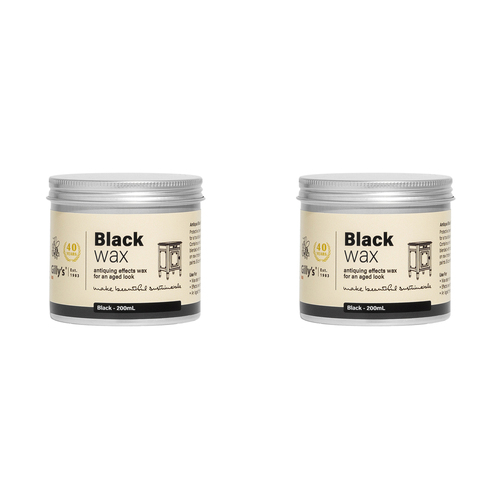 2PK Gilly's Black Wood/Furniture Antiquing Effects Wax 200ml