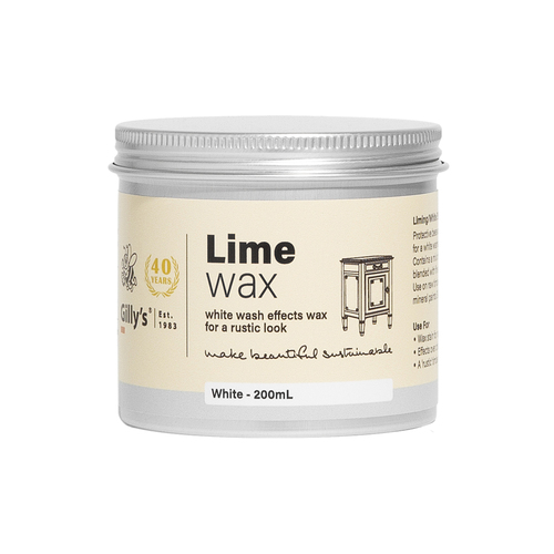 Gilly's Lime Indoor Wood/Furniture Wax 200ml - White Wash Effects