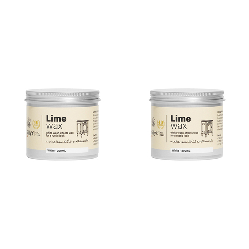 2PK Gilly's Lime Indoor Wood/Furniture Wax 200ml - White Wash Effects