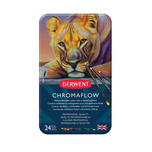 Derwent Chromaflow Professional Drawing Colouring Pencil Tin 24PK