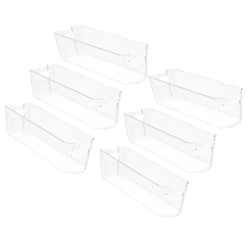 6PK Boxsweden Crystal 37x11cm Stackable Basket Organiser