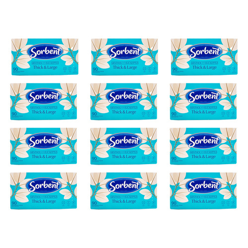 1080pc Sorbent Facial Tissues Thick & Large Menthol w/ Eucalyptus Scent