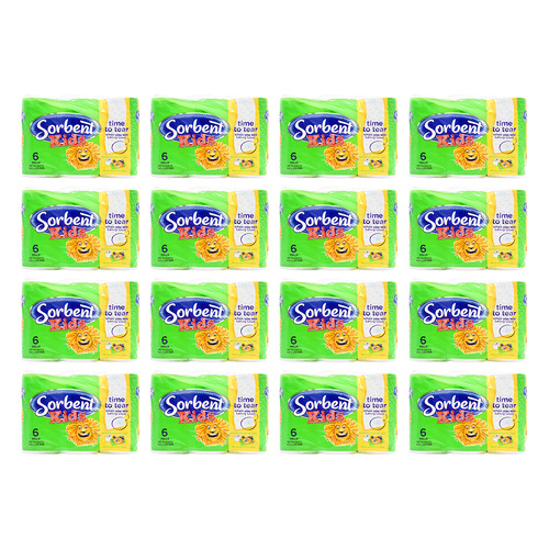 96pc Sorbent Kids Toilet Paper Soft Rolls 180-Sheets