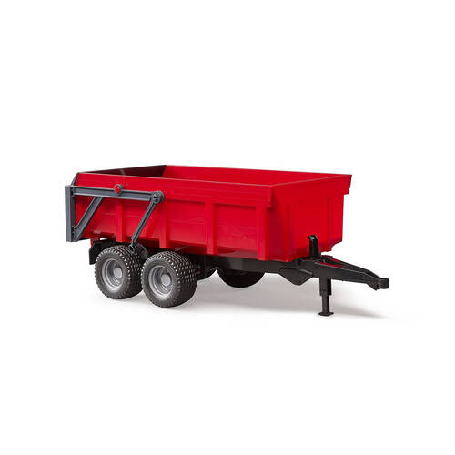 Bruder ABS Tipping Trailer Dual Axle w/ Auto Tailgate 1:16 Kids Toy Red 3y+