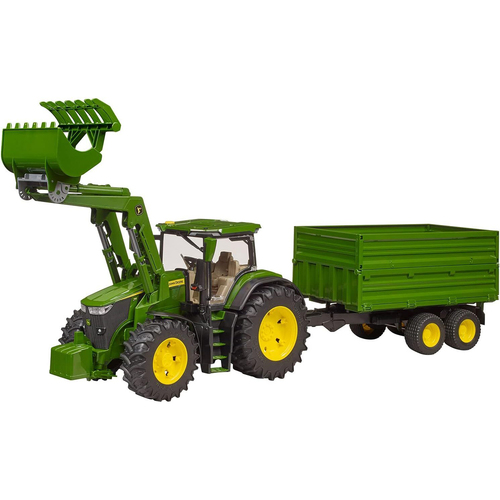 Bruder John Deere 7R 350 Tractor with Frontloader & Tipping Trailer 1:16 Kids Toy 4+