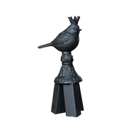 Stake Top Royal Bird Cast Iron Garden Ornament Black - Assorted