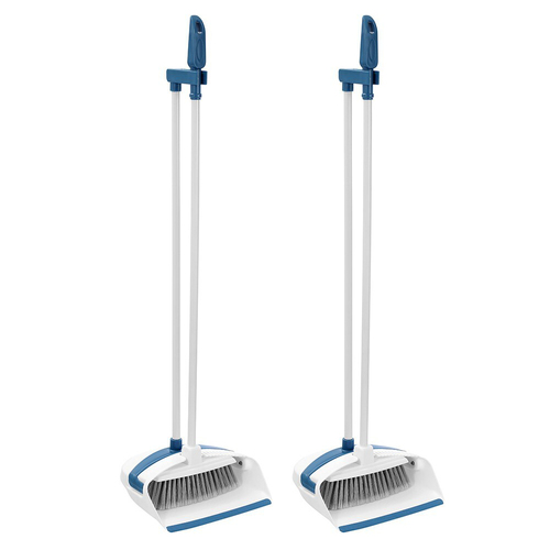 2x Boxsweden Clean 85cm Foldable Dustpan & Broom Set