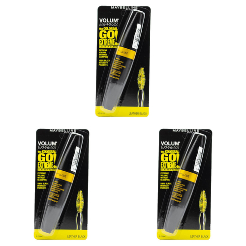 3PK Maybelline Mascara Volume Express Leather Black 9.5ml