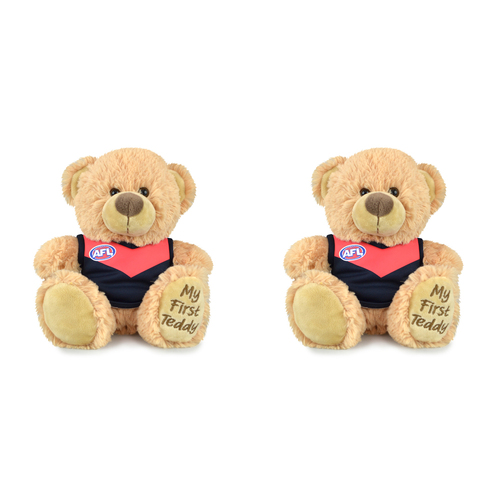 2PK AFL First Teddy Melbourne Bear Plush Toy 23cm - Beige