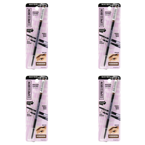 4PK Maybelline Express Brow Liner Women Makeup Medium Brown 90mg