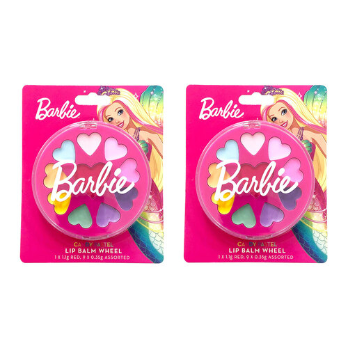 2PK Barbie Candy Pastel Lip Balm Wheel Assorted Set 6y+